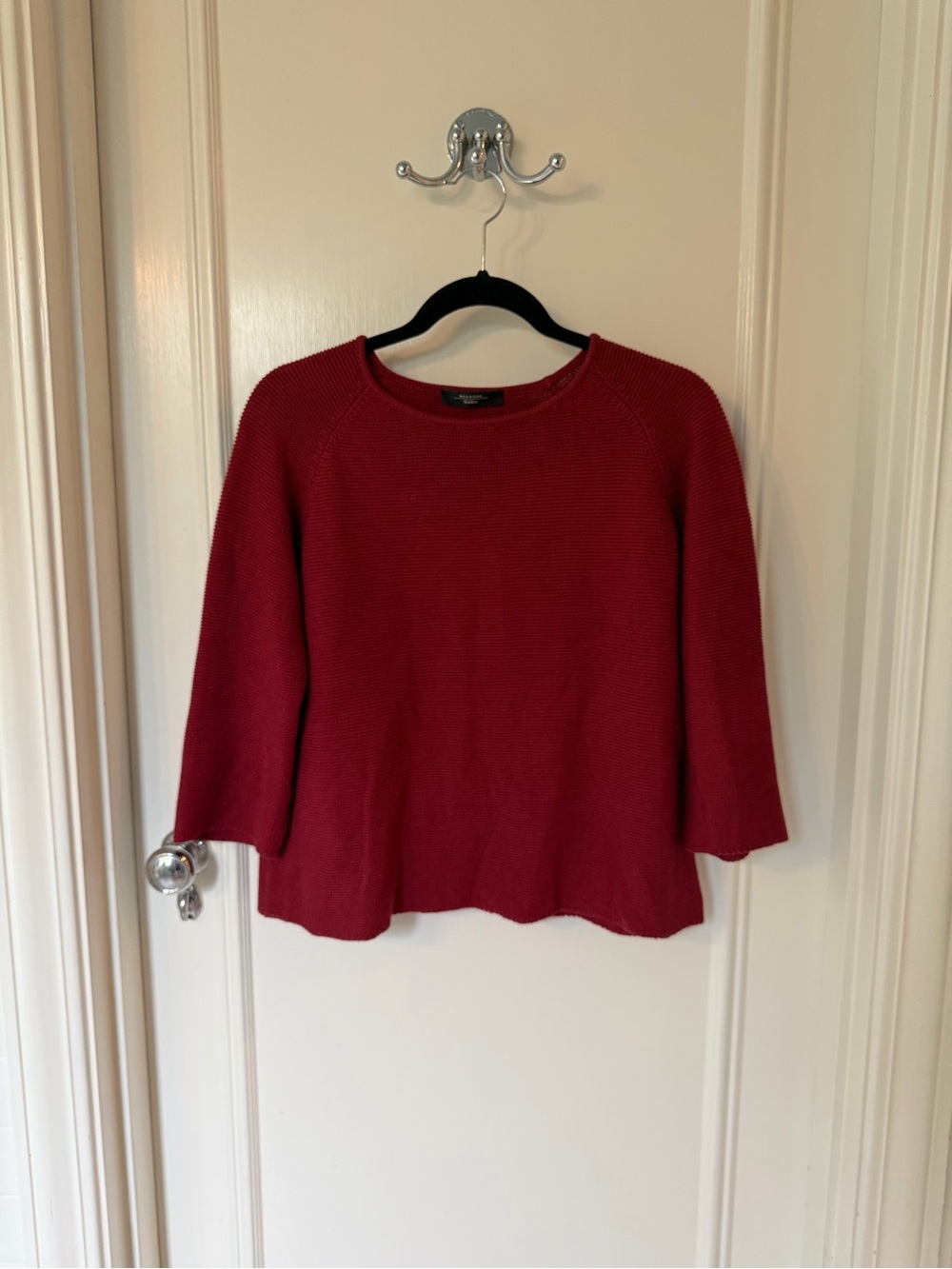 Max Mara Red Knit Sweater Top